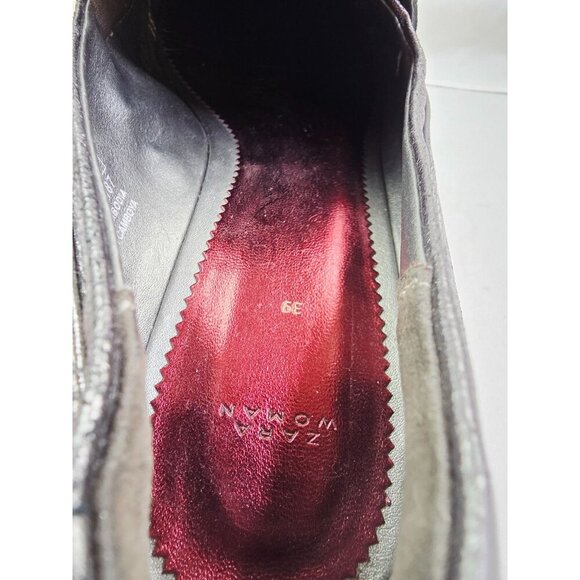 Zara Women Size 39 (US 8) Silver/Gray Slip On Pointed Toe Penny Loafers - Picture 9 of 13